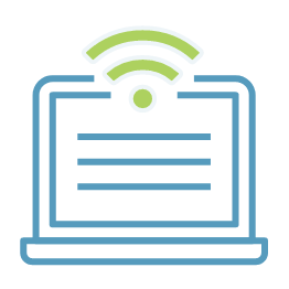 Icon of laptop connecting to wifi
